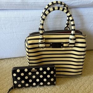 Kate Spade cream and black wallet and purse